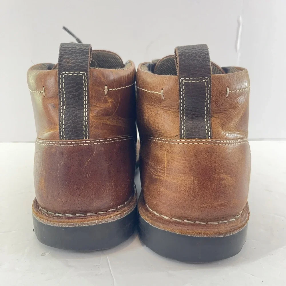 Leather Chukka Boots Mens 9 Brown Distressed Lug Sole Lace‎ Up India Heritage